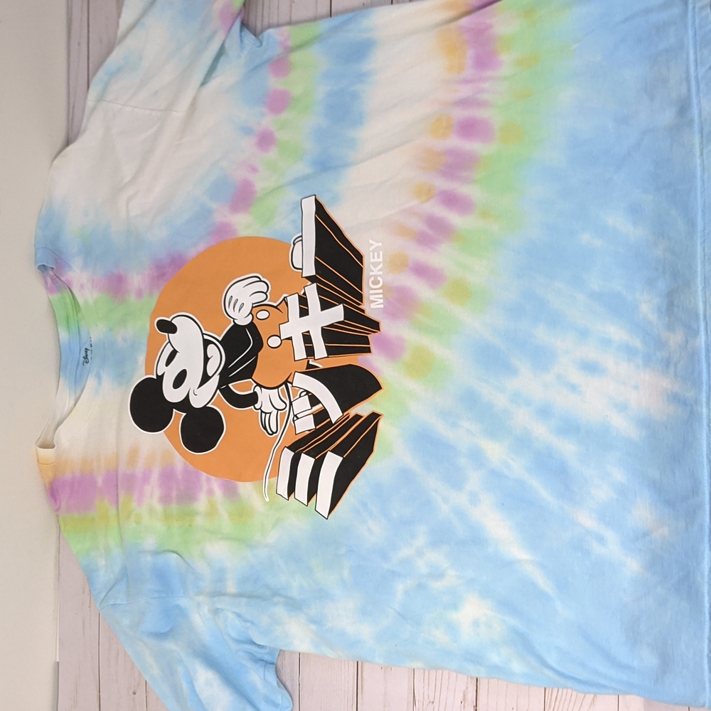 Disney Mickey Mouse Kanji Vintage Logo Tie Dye Tee XL